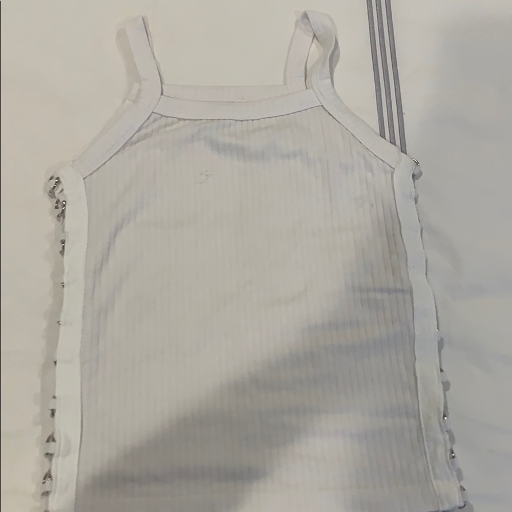 suzette white ribbed crop top. gently worn.